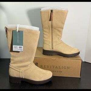 Waco Revitalign Kennedy Suede Waterproof Mid Boots Almond Bluff Womans 6.5B